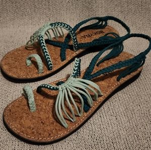 Bokyna Sandal in Mint/Cork